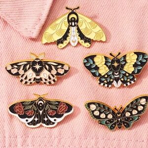 Moth Enamel Pin Set ( 5 pins)